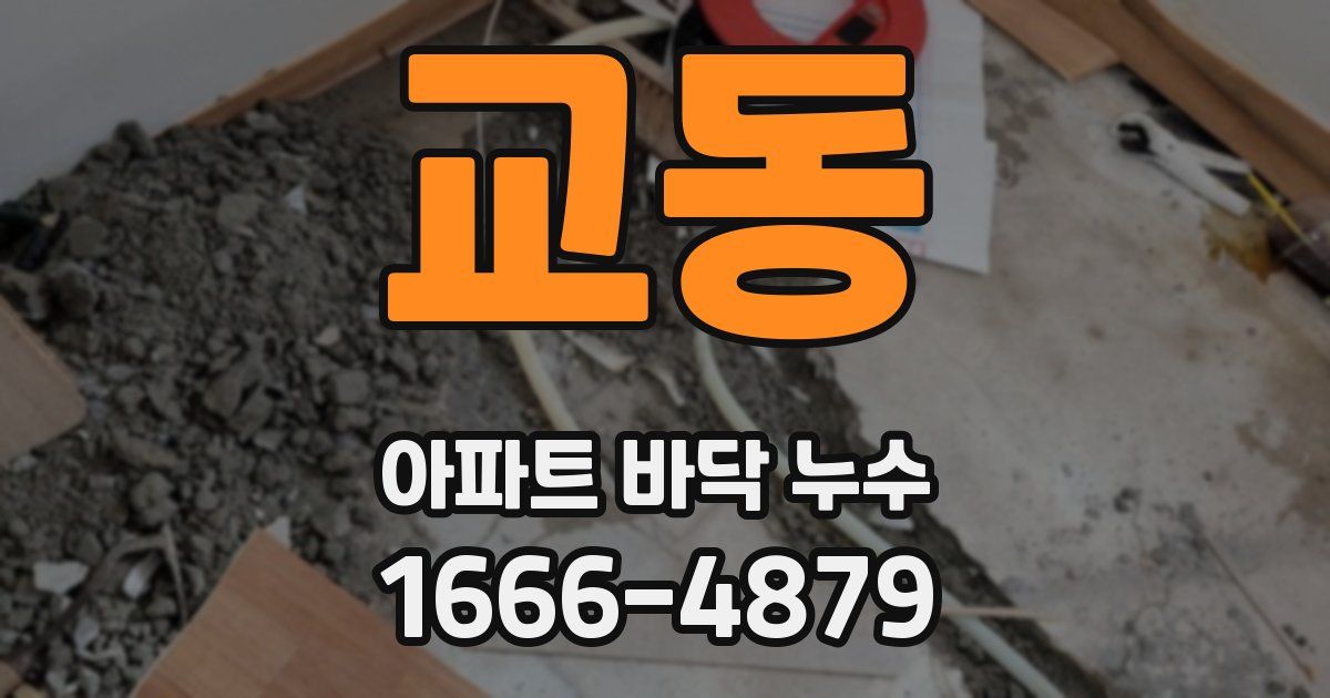 교동 아파트 바닥 누수