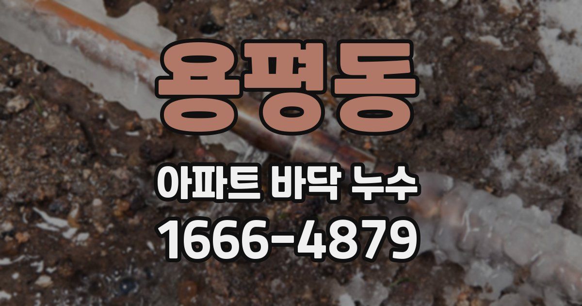 용평동 아파트 바닥 누수