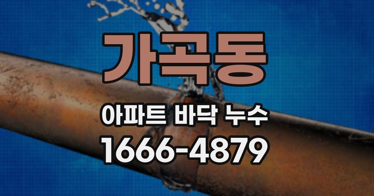 가곡동 아파트 바닥 누수