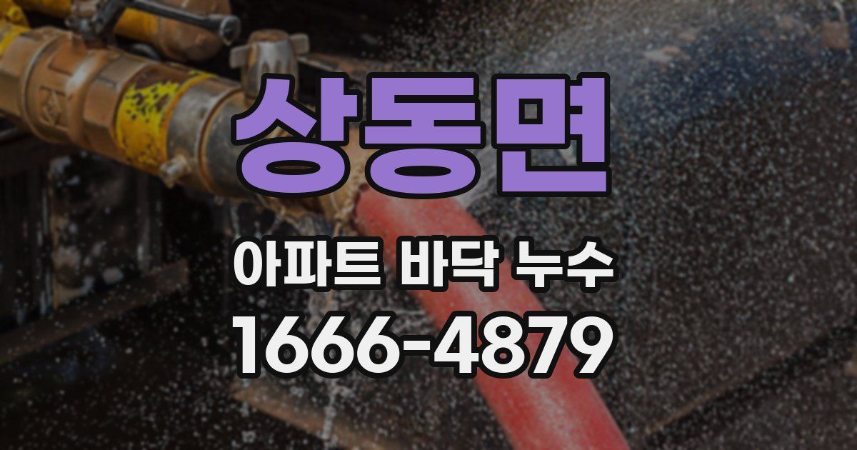 상동면 아파트 바닥 누수
