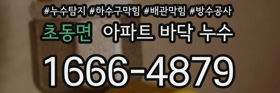초동면 아파트 바닥 누수