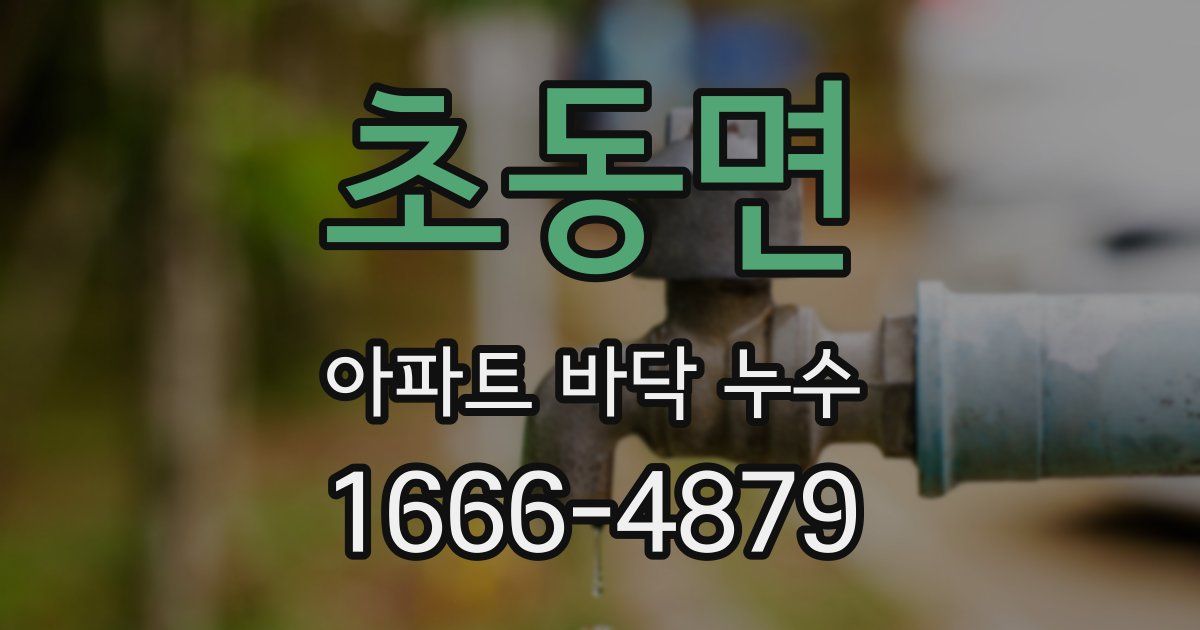 초동면 아파트 바닥 누수
