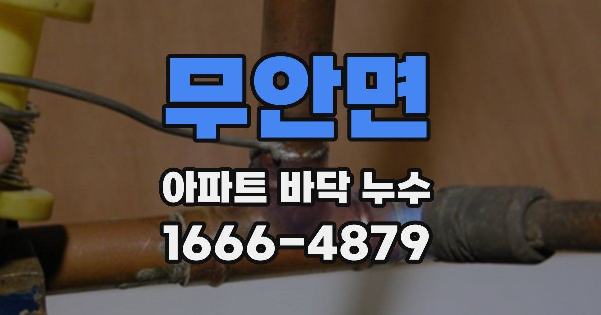 무안면 아파트 바닥 누수