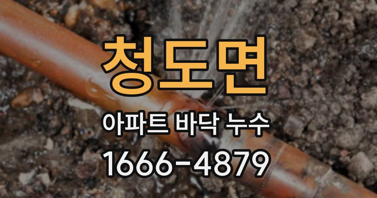 청도면 아파트 바닥 누수
