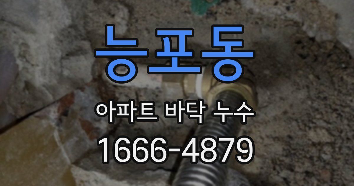 능포동 아파트 바닥 누수