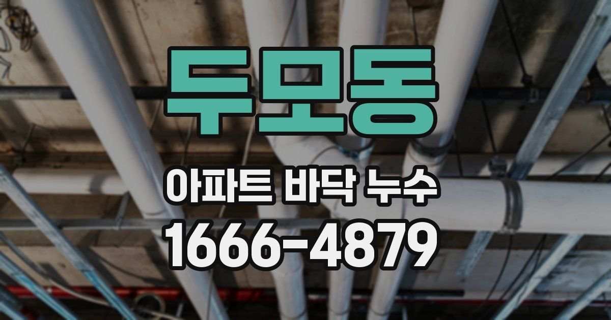 두모동 아파트 바닥 누수