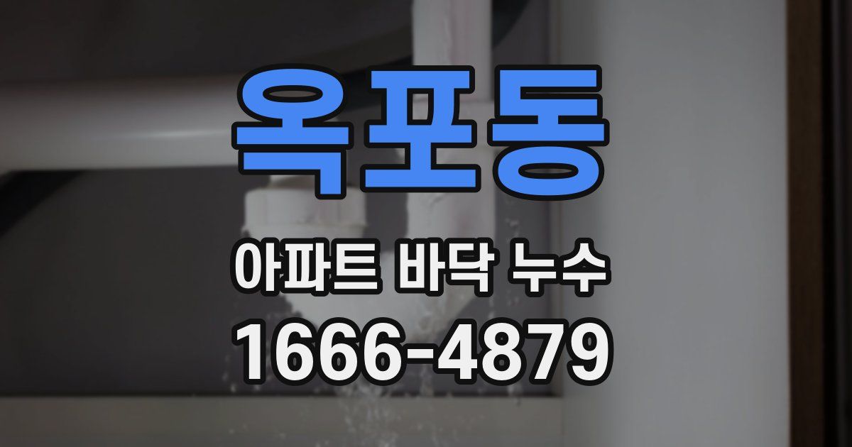 옥포동 아파트 바닥 누수