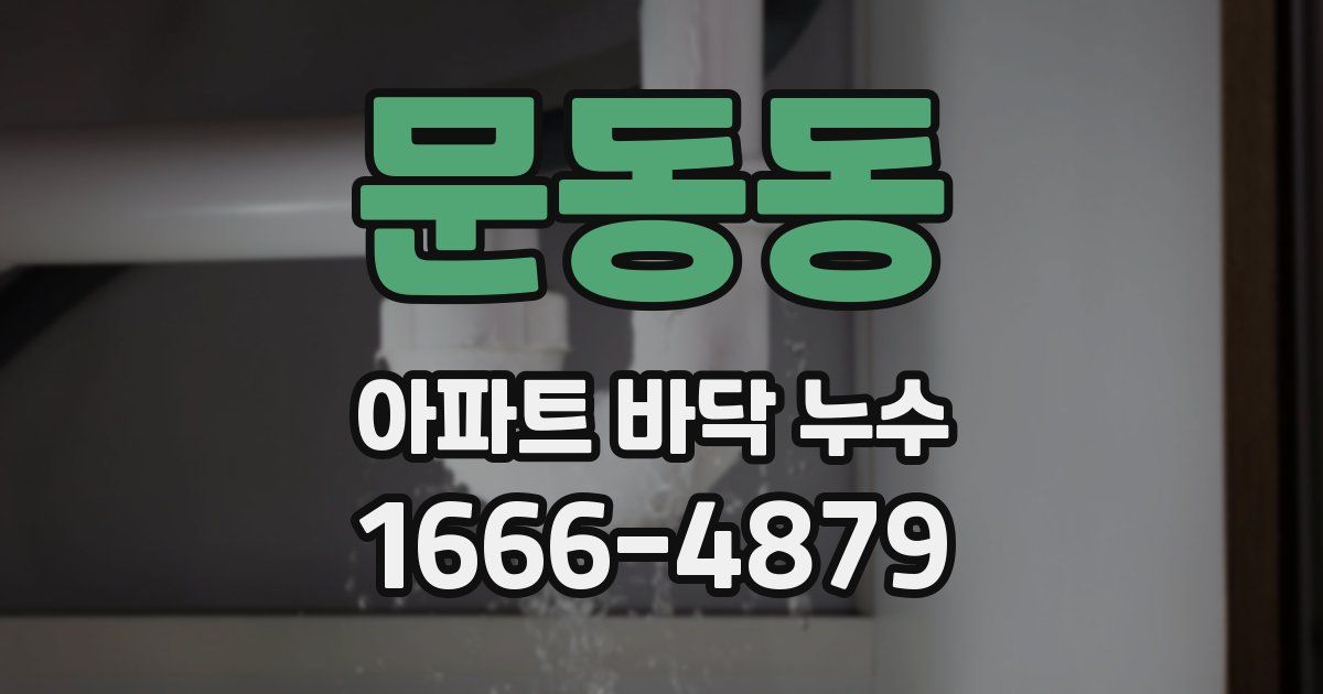 문동동 아파트 바닥 누수