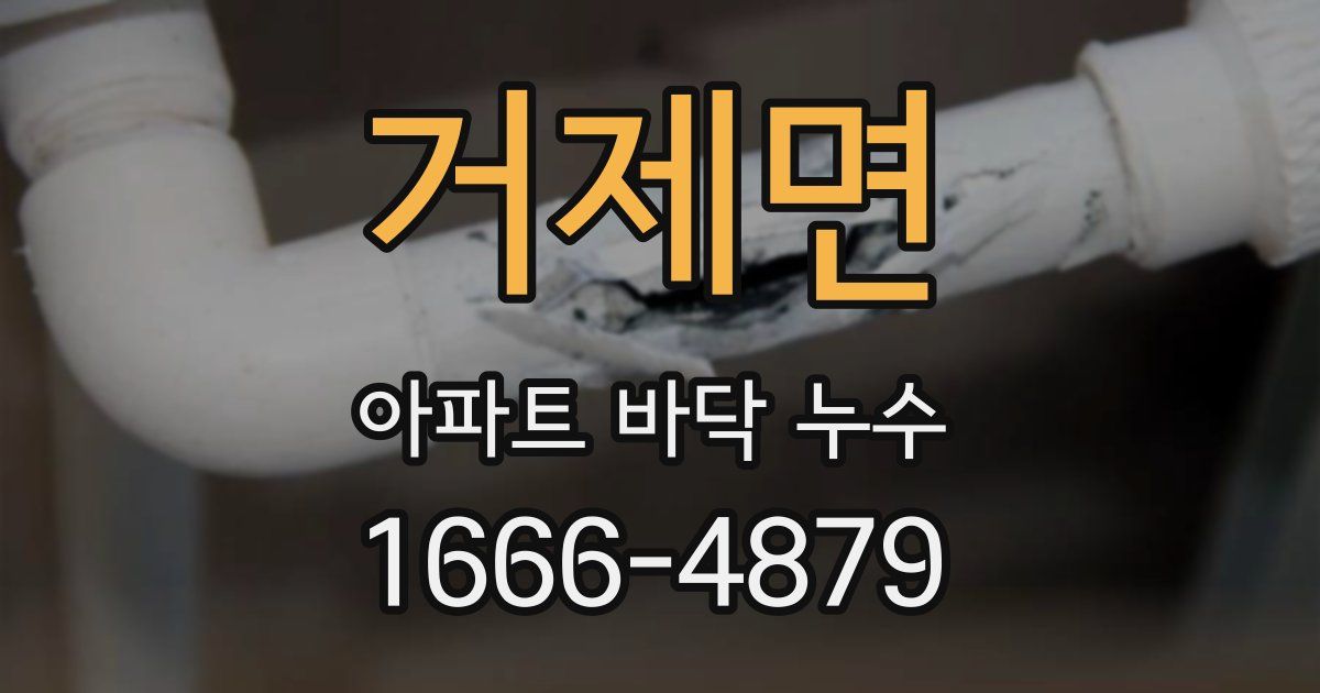 거제면 아파트 바닥 누수