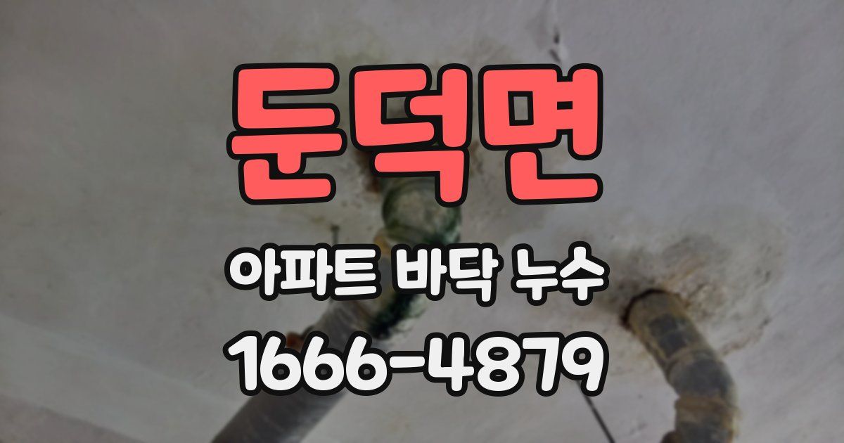 둔덕면 아파트 바닥 누수