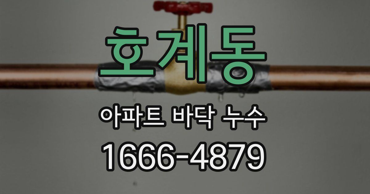 호계동 아파트 바닥 누수