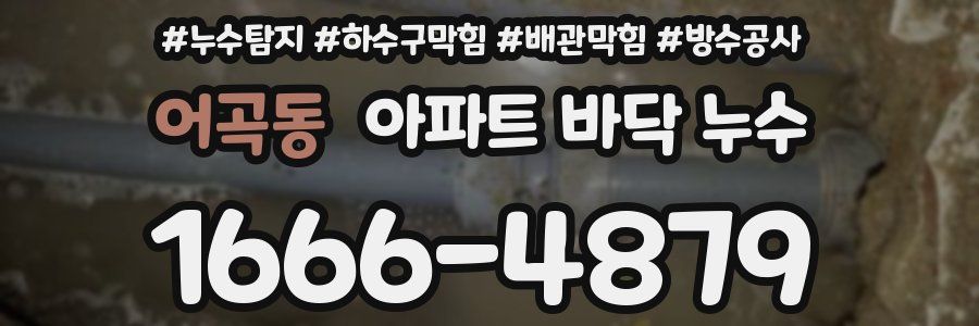 어곡동 아파트 바닥 누수