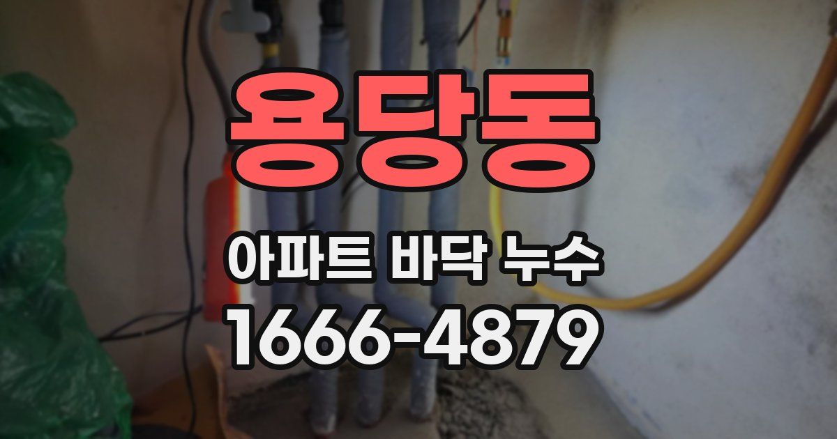 용당동 아파트 바닥 누수