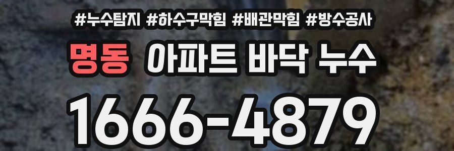 명동 아파트 바닥 누수
