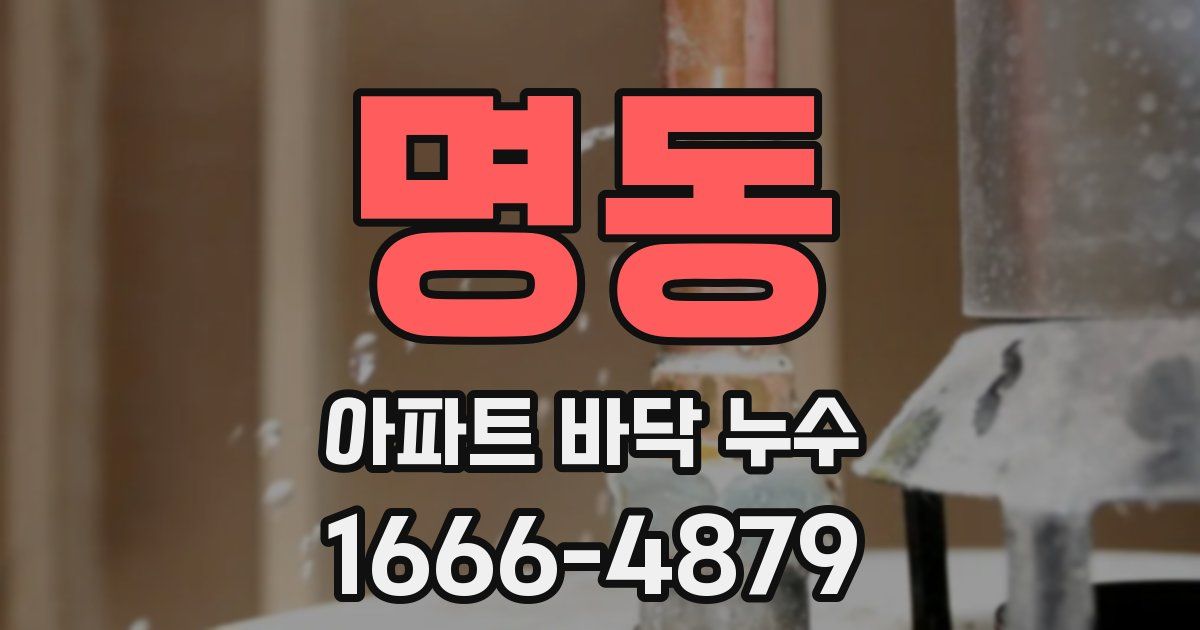 명동 아파트 바닥 누수