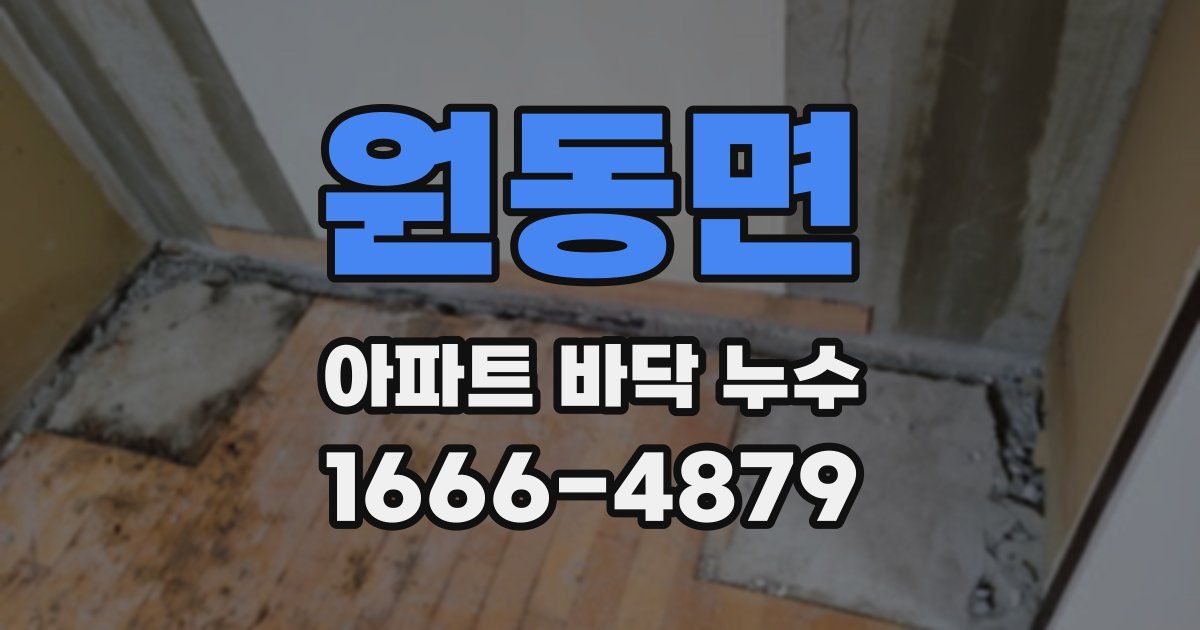 원동면 아파트 바닥 누수