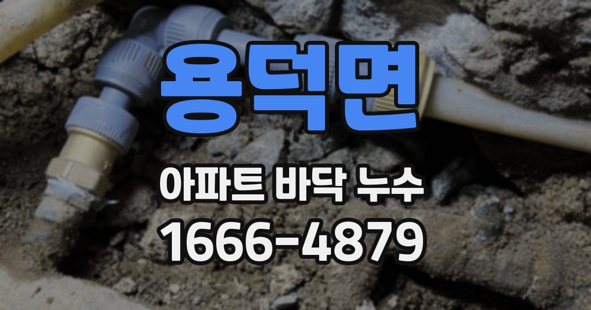 용덕면 아파트 바닥 누수