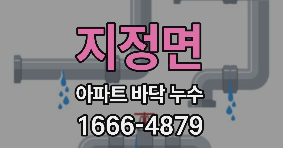 지정면 아파트 바닥 누수