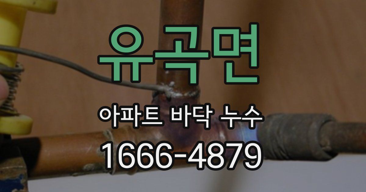 유곡면 아파트 바닥 누수