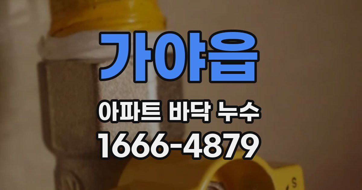 가야읍 아파트 바닥 누수