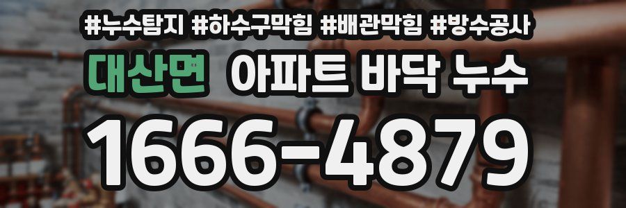 대산면 아파트 바닥 누수