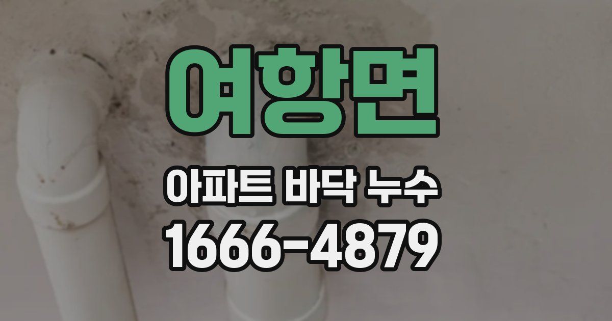 여항면 아파트 바닥 누수