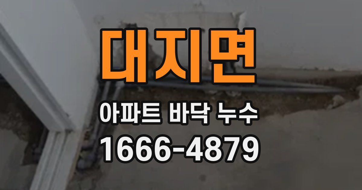 대지면 아파트 바닥 누수