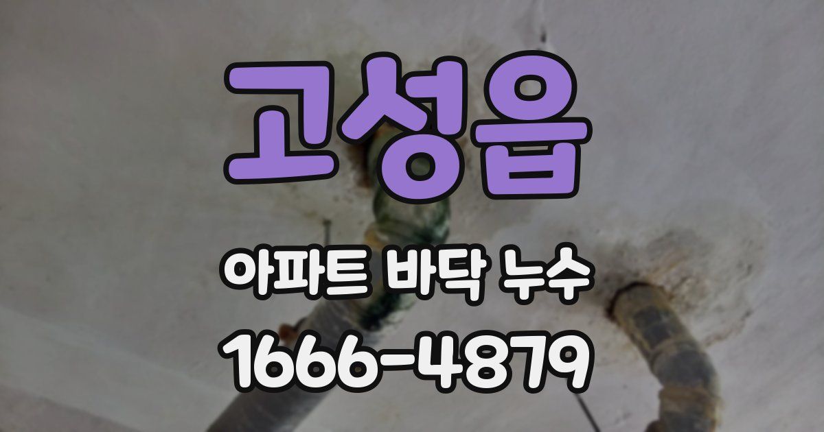 고성읍 아파트 바닥 누수