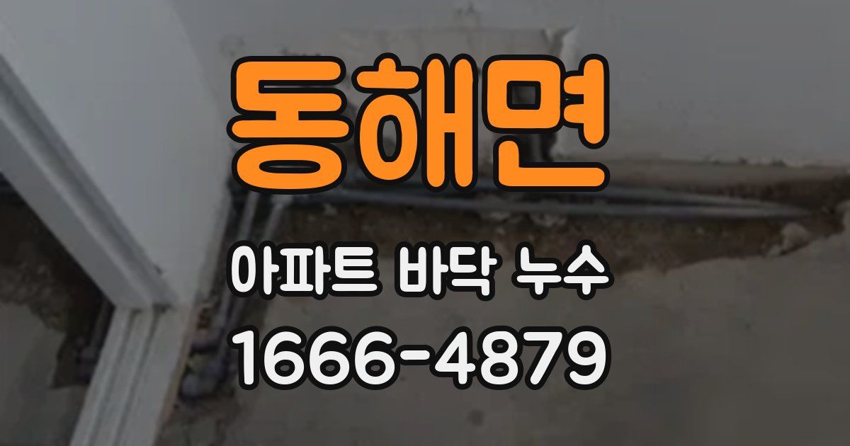 동해면 아파트 바닥 누수
