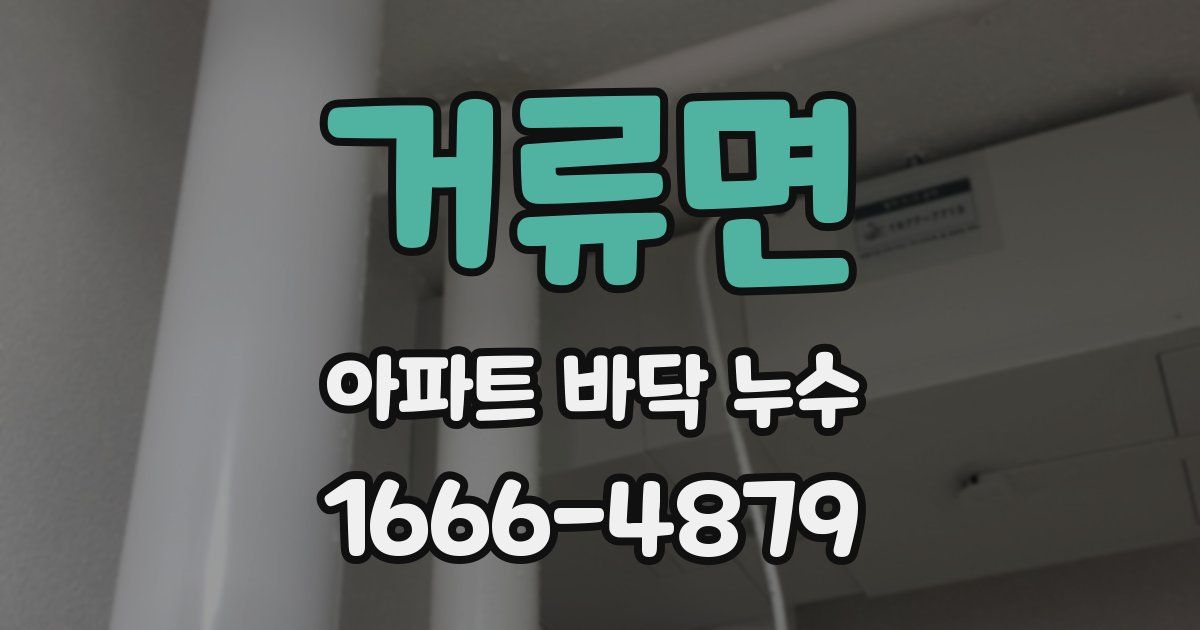 거류면 아파트 바닥 누수