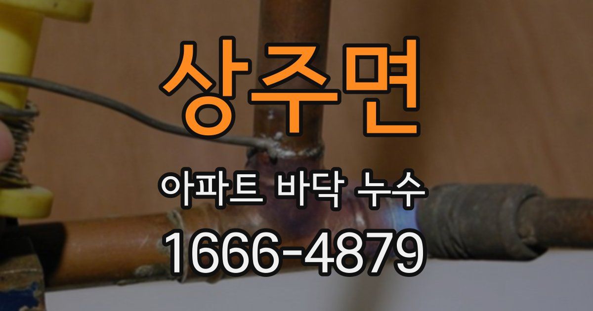 상주면 아파트 바닥 누수