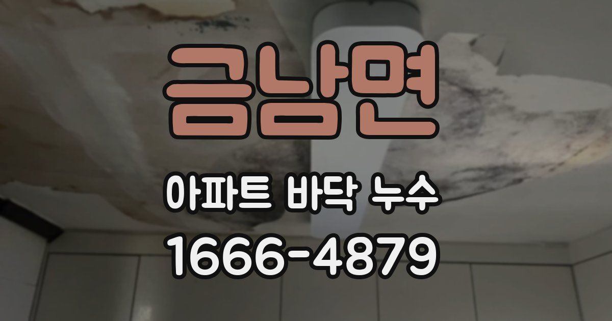 금남면 아파트 바닥 누수