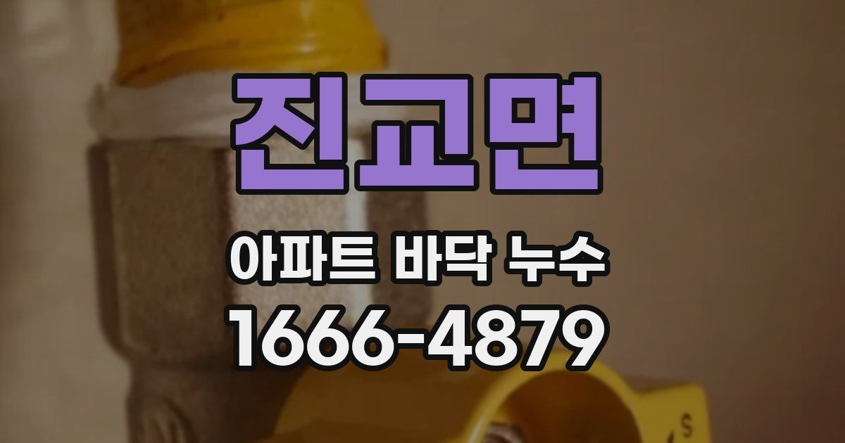 진교면 아파트 바닥 누수