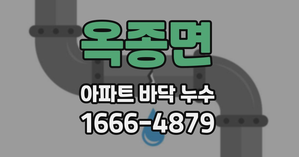 옥종면 아파트 바닥 누수