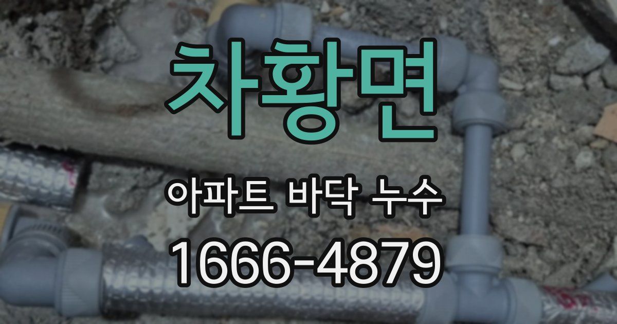 차황면 아파트 바닥 누수
