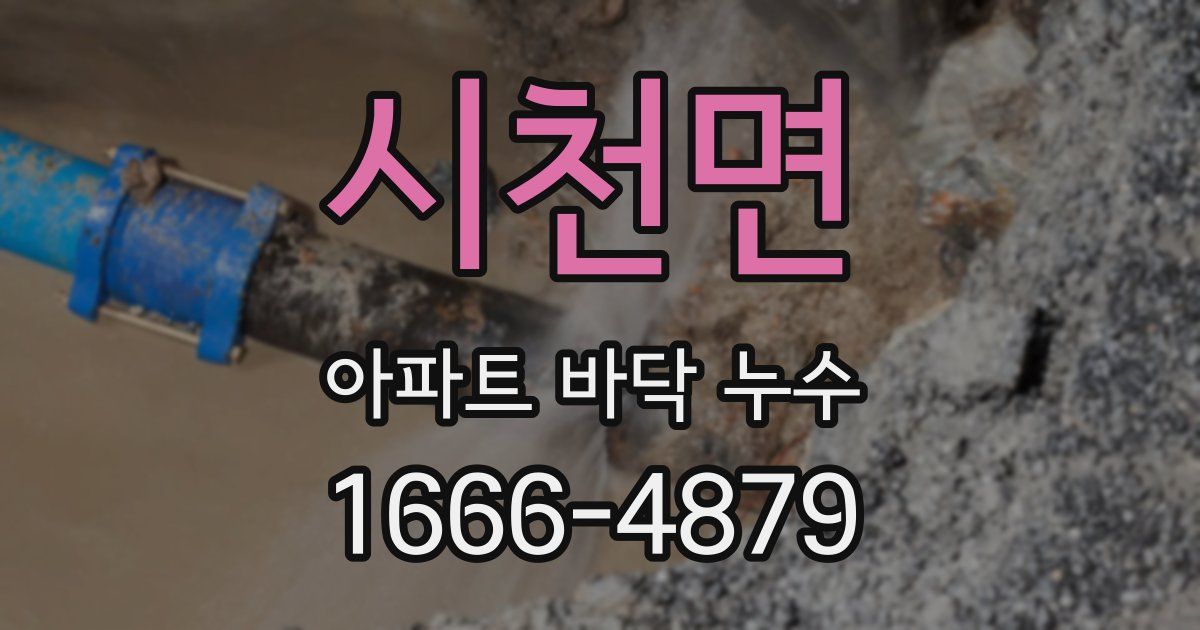 시천면 아파트 바닥 누수
