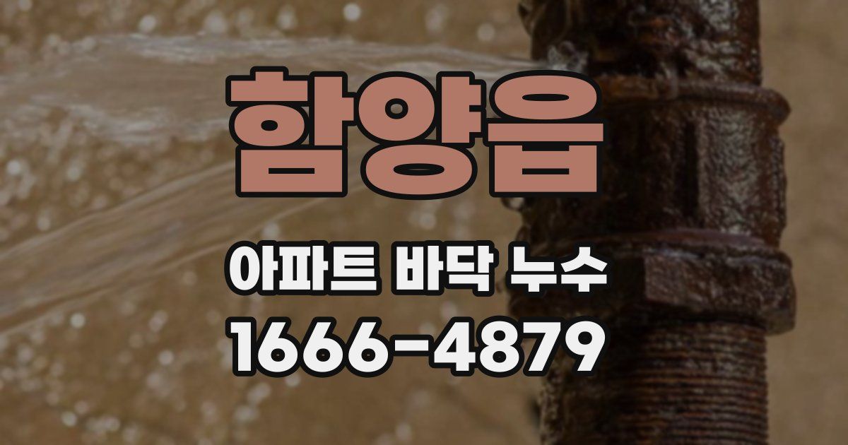 함양읍 아파트 바닥 누수