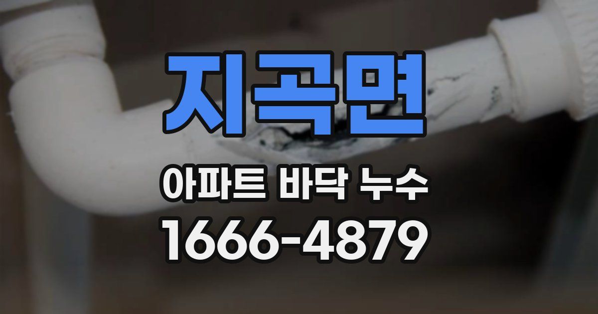 지곡면 아파트 바닥 누수