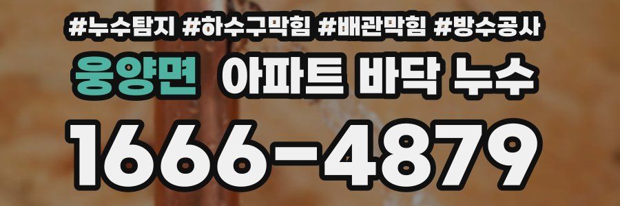 웅양면 아파트 바닥 누수