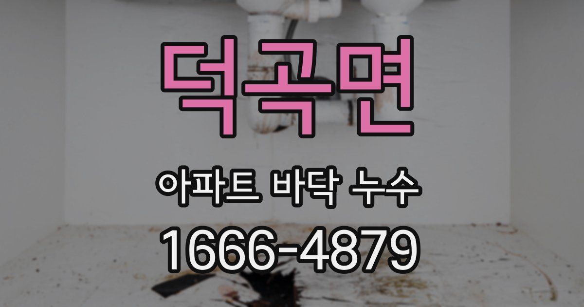 덕곡면 아파트 바닥 누수