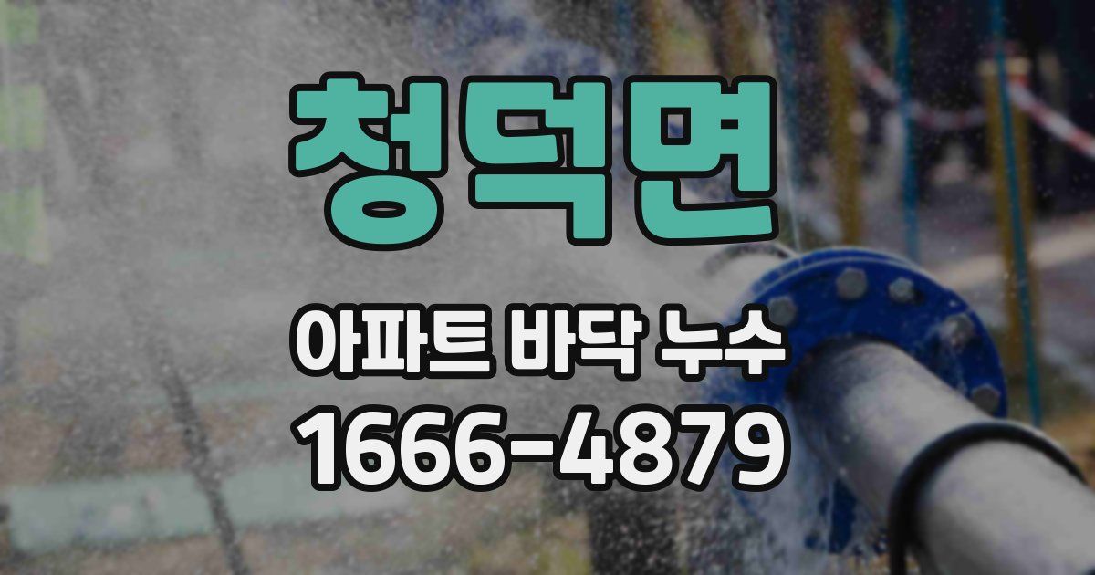 청덕면 아파트 바닥 누수