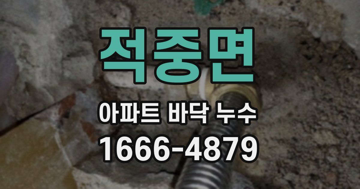 적중면 아파트 바닥 누수