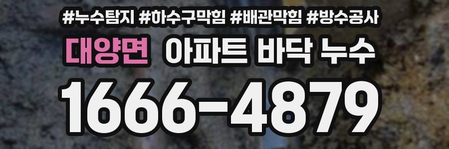 대양면 아파트 바닥 누수