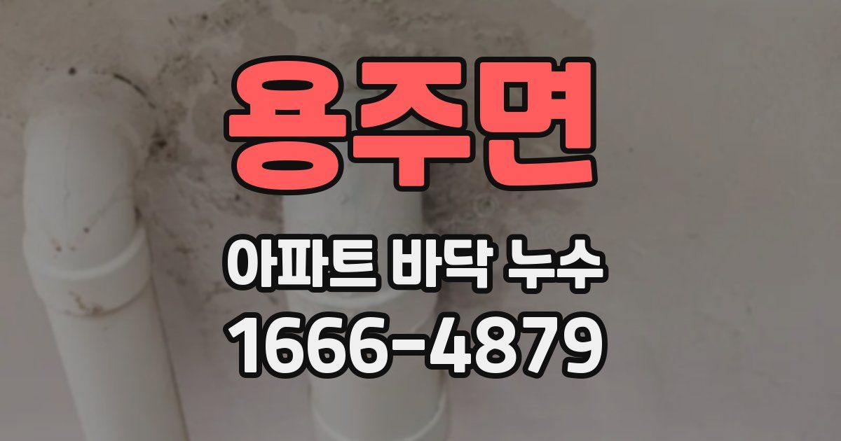용주면 아파트 바닥 누수