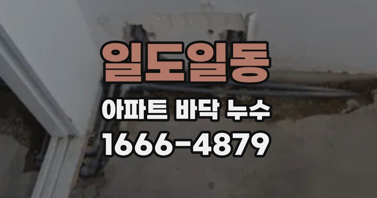 일도일동 아파트 바닥 누수