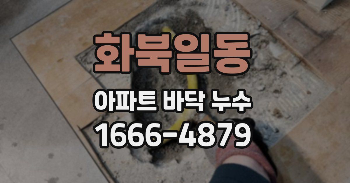 화북일동 아파트 바닥 누수