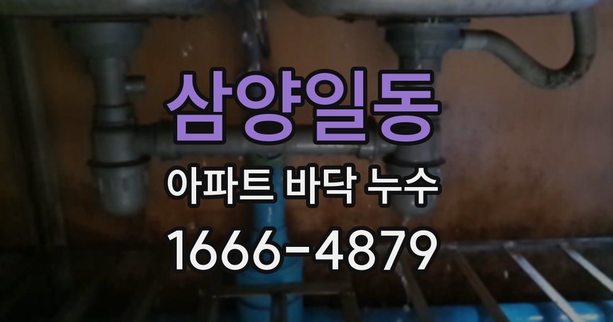 삼양일동 아파트 바닥 누수
