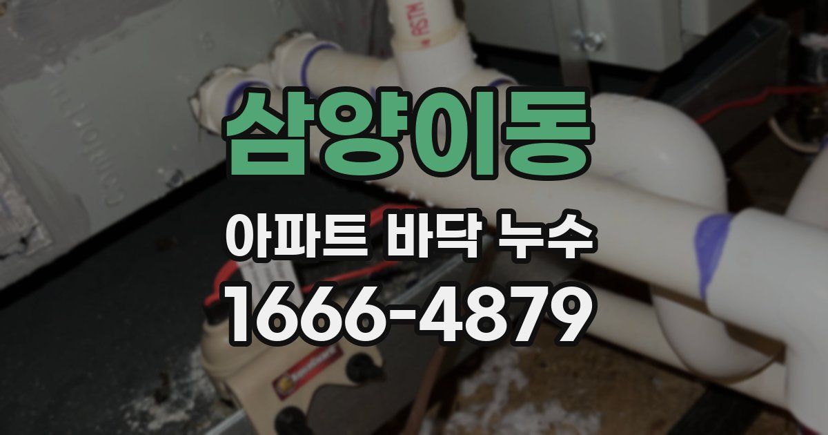 삼양이동 아파트 바닥 누수