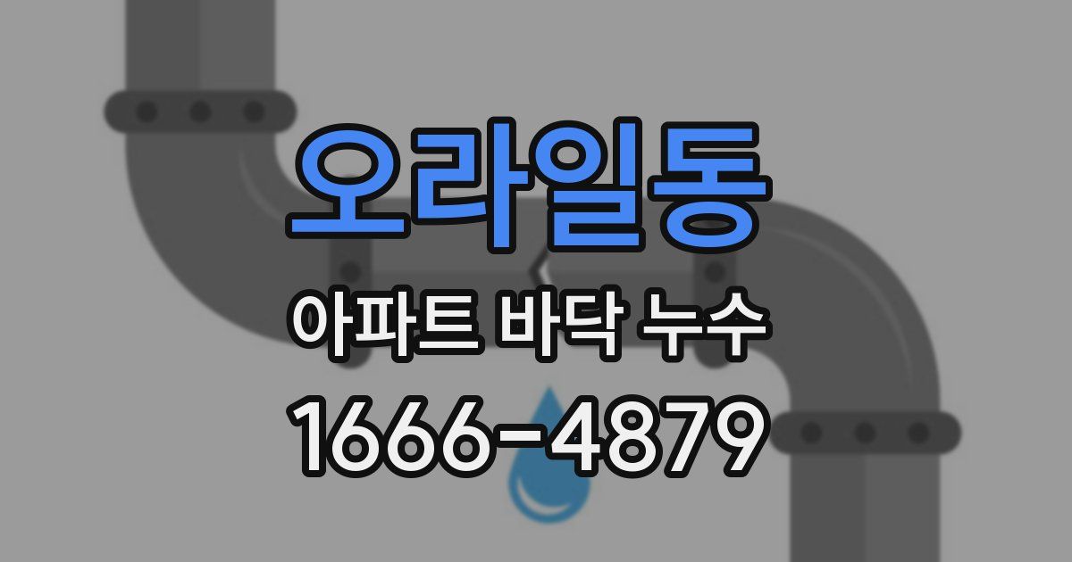 오라일동 아파트 바닥 누수