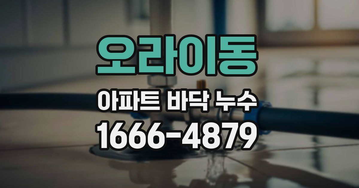 오라이동 아파트 바닥 누수